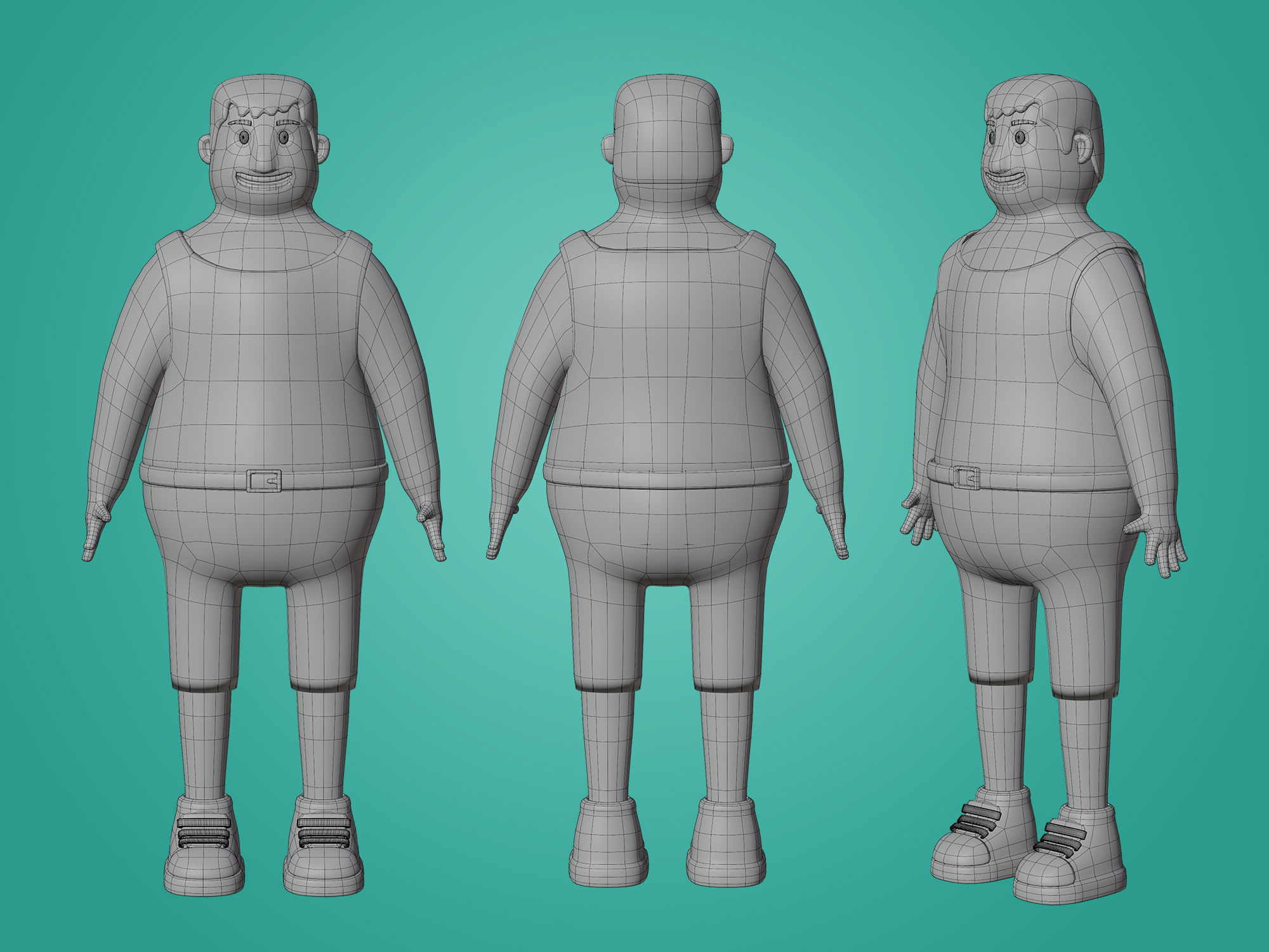 Male Character 3D Cartoon style Free 3D model_21