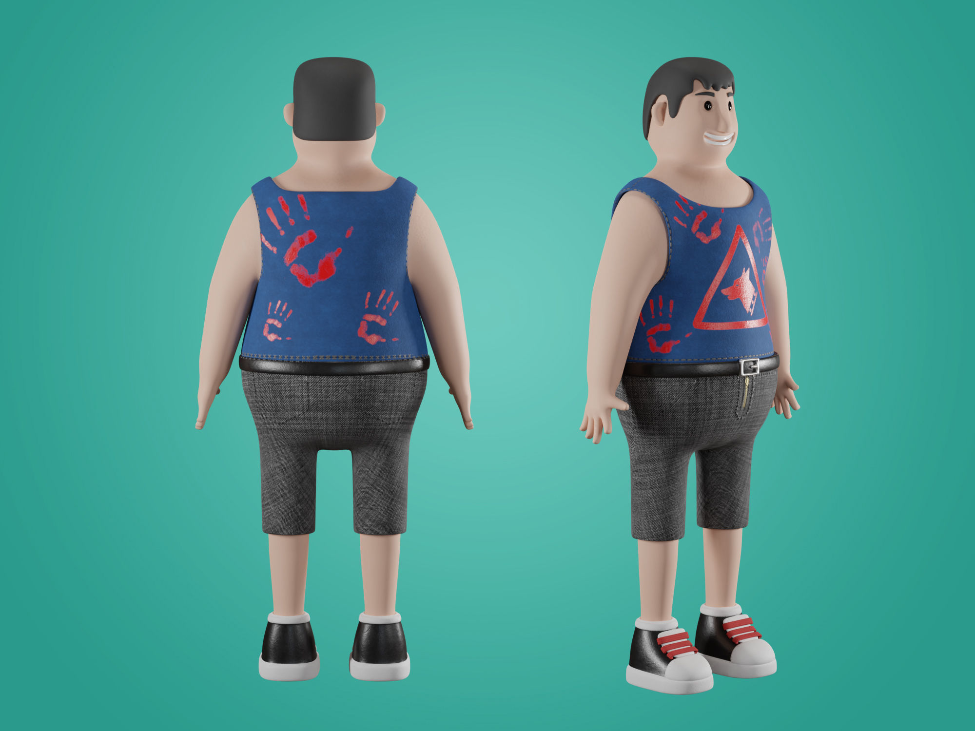 Male Character 3D Cartoon style Free 3D model_1