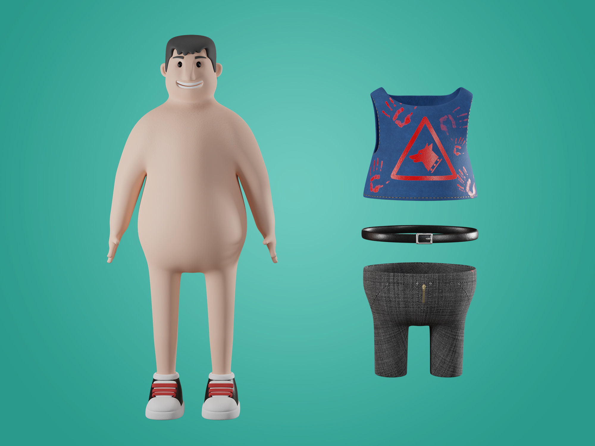 Male Character 3D Cartoon style Free 3D model_13