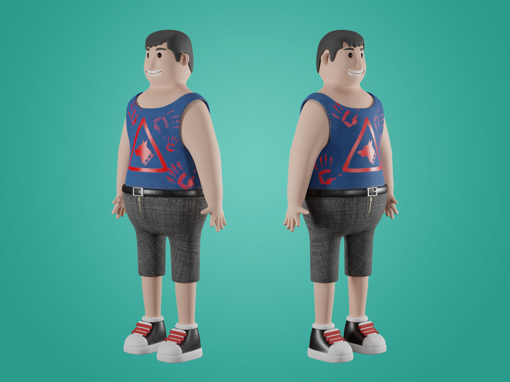 Male Character 3D Cartoon style Free 3D model_11