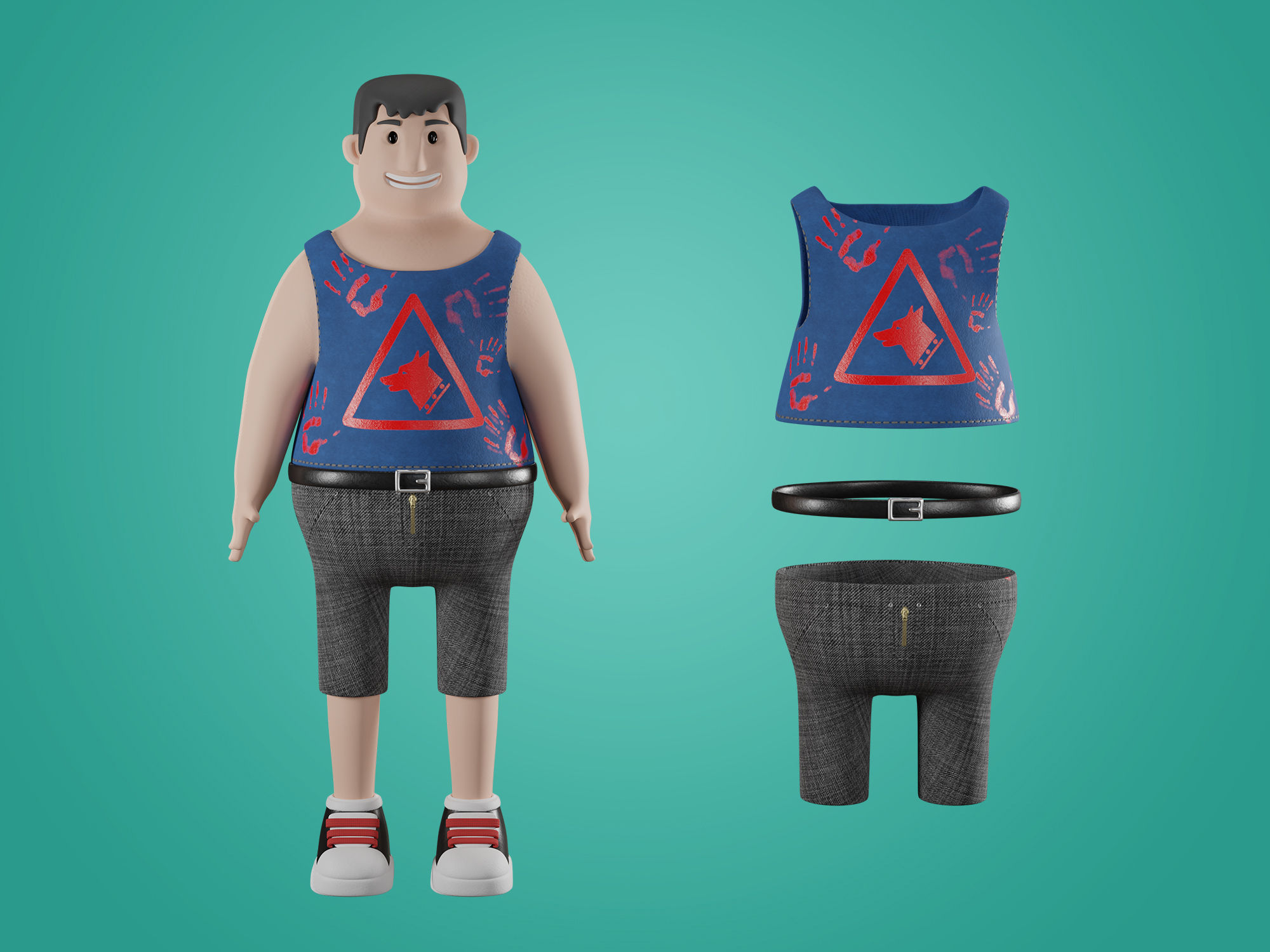 Male Character 3D Cartoon style Free 3D model_12