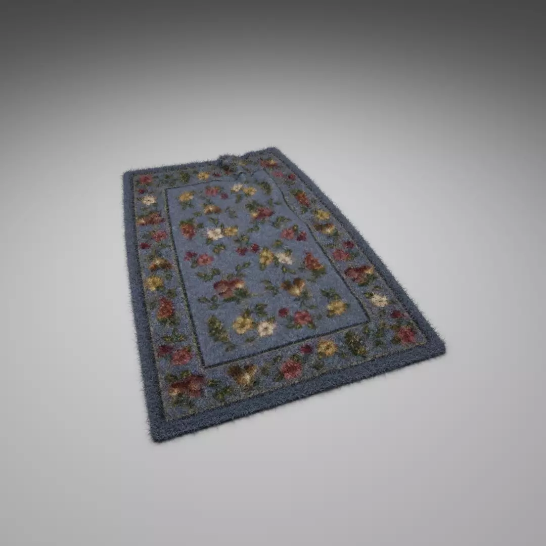 Soft Blue Carpet 3D model_0