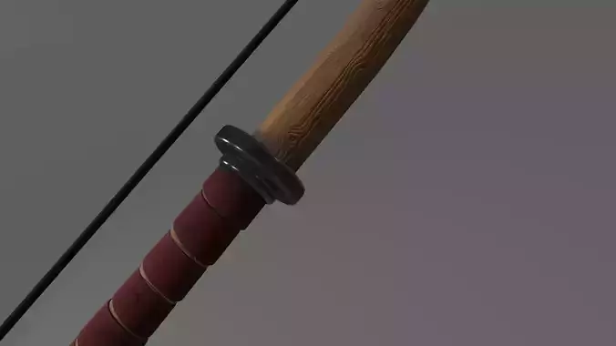 Medieval Bow - lowpoly game asset
