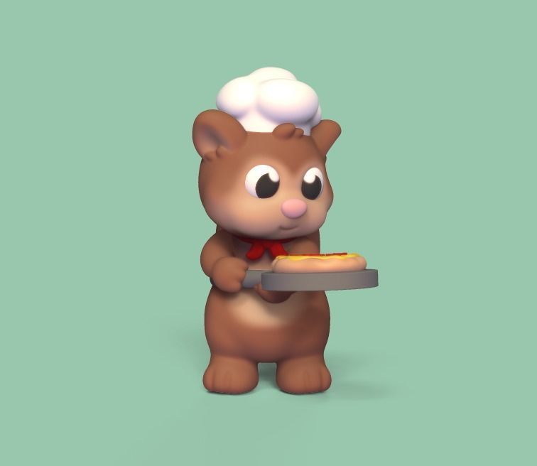 Chef Squirrel 3D print model_1