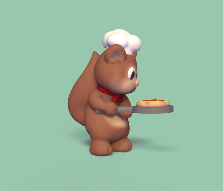 Chef Squirrel 3D print model_2