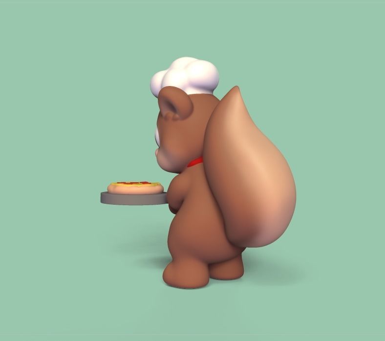Chef Squirrel 3D print model_3