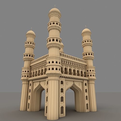 Charminar hyderabad gate 3D model