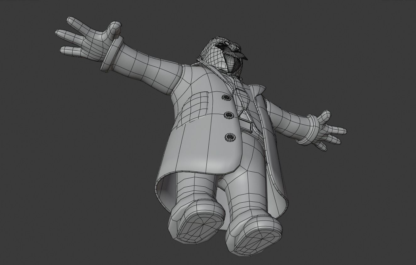 Cartoon Scientist Not Rigged 3D model_9