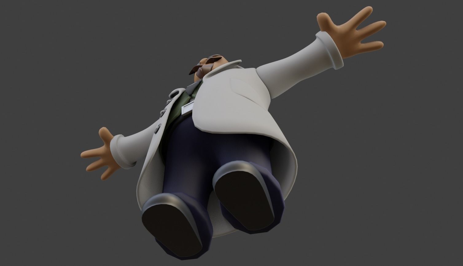 Cartoon Scientist Not Rigged 3D model_4