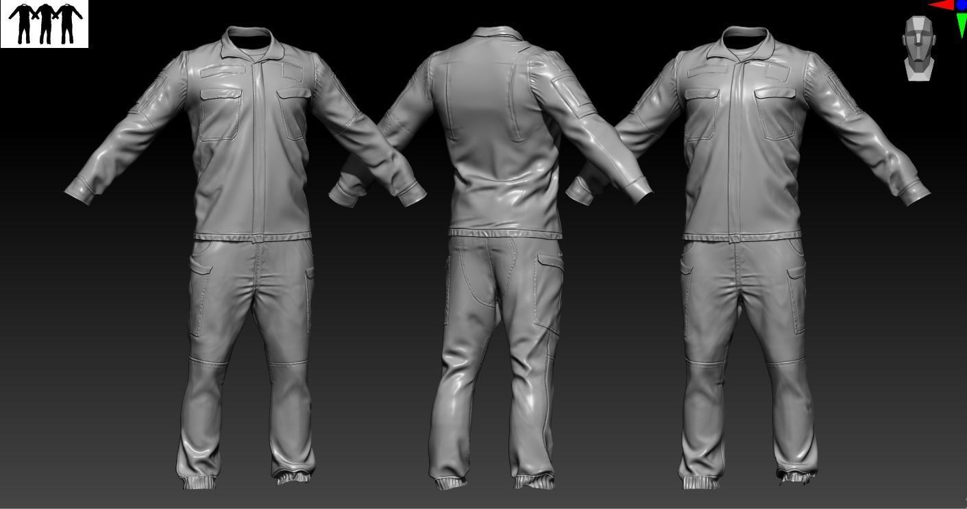 MILITARY Game Ready Uniform Low-poly 3D model_7