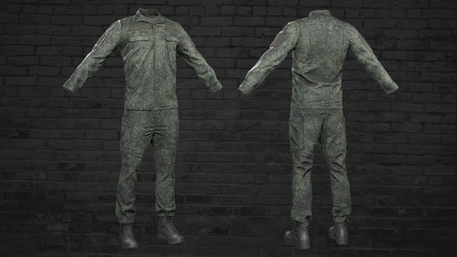 MILITARY Game Ready Uniform Low-poly 3D model_2