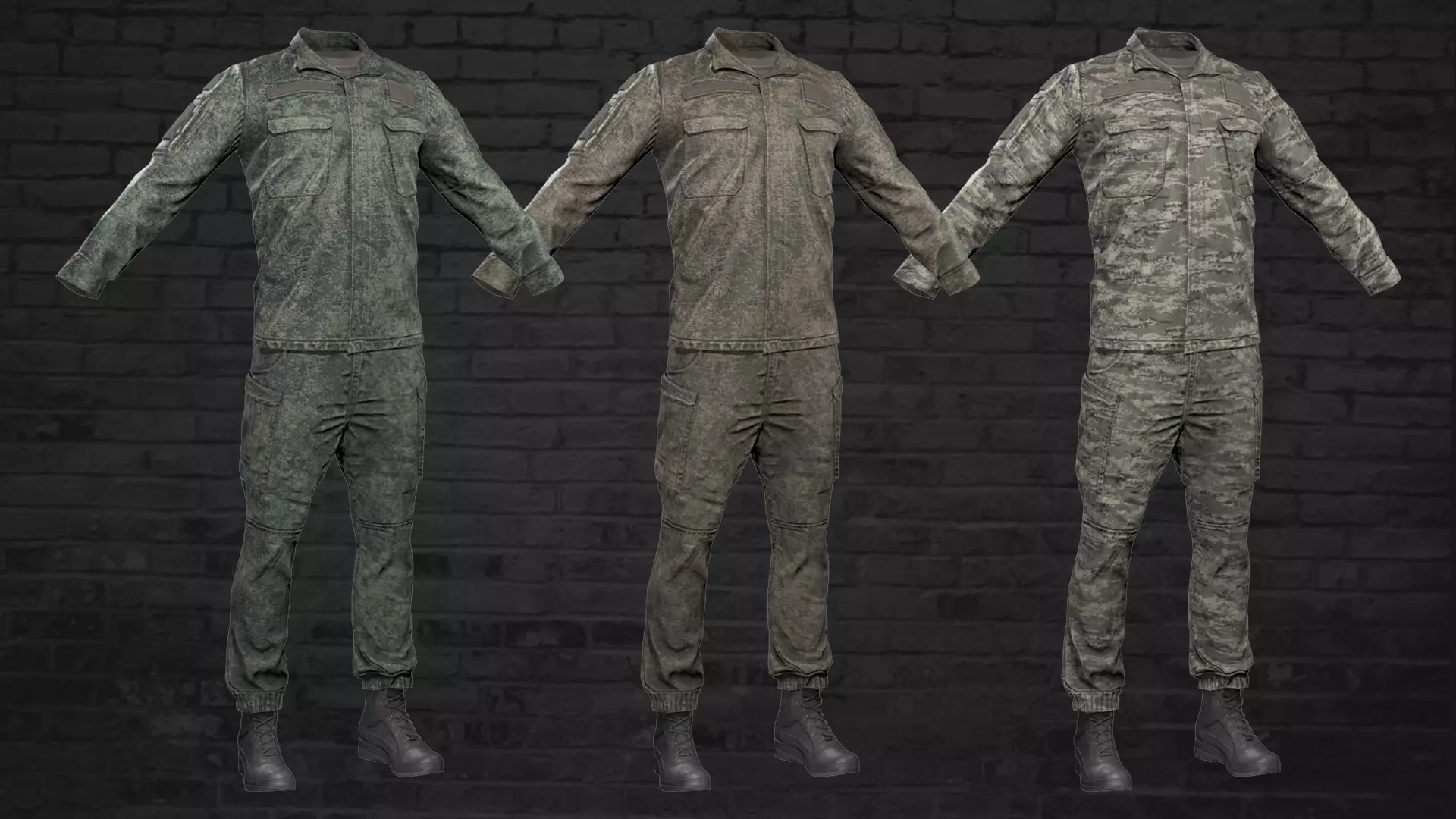 MILITARY Game Ready Uniform Low-poly 3D model_0