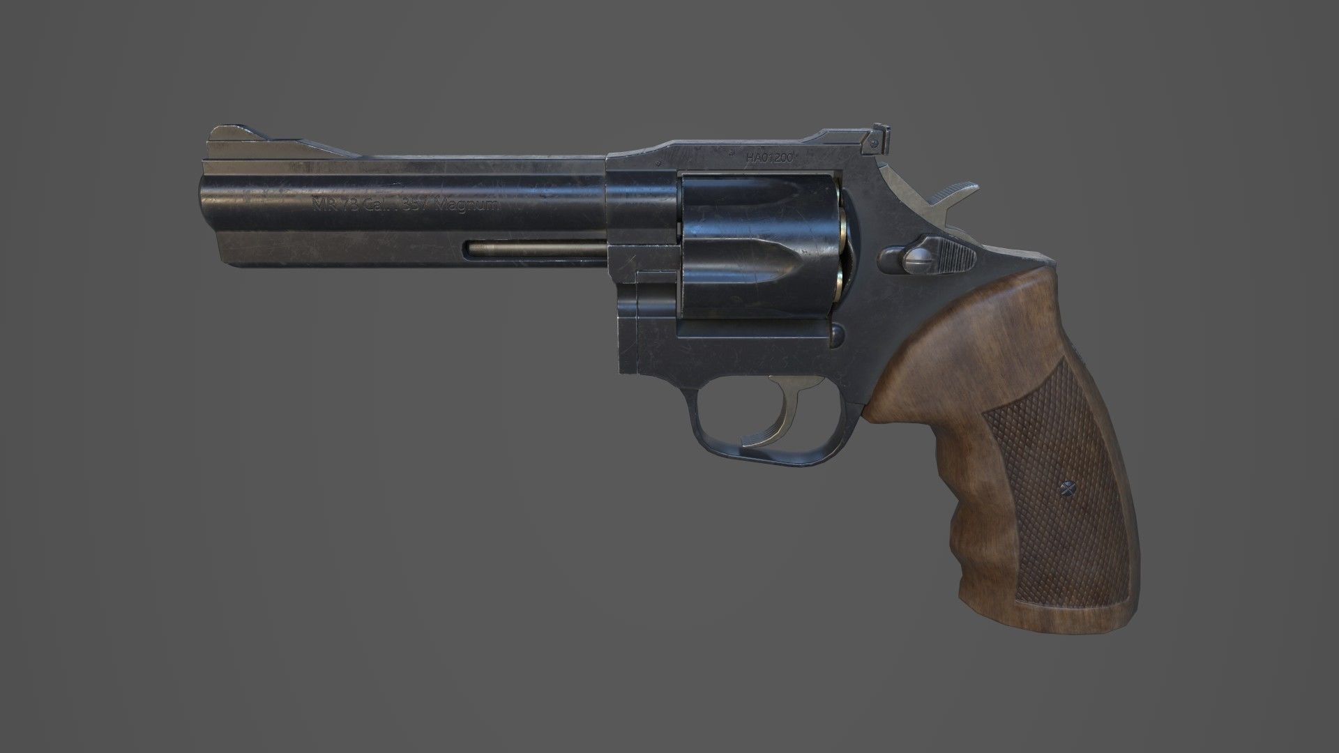 Manurhin MR73 Revolver Low-poly 3D model_1