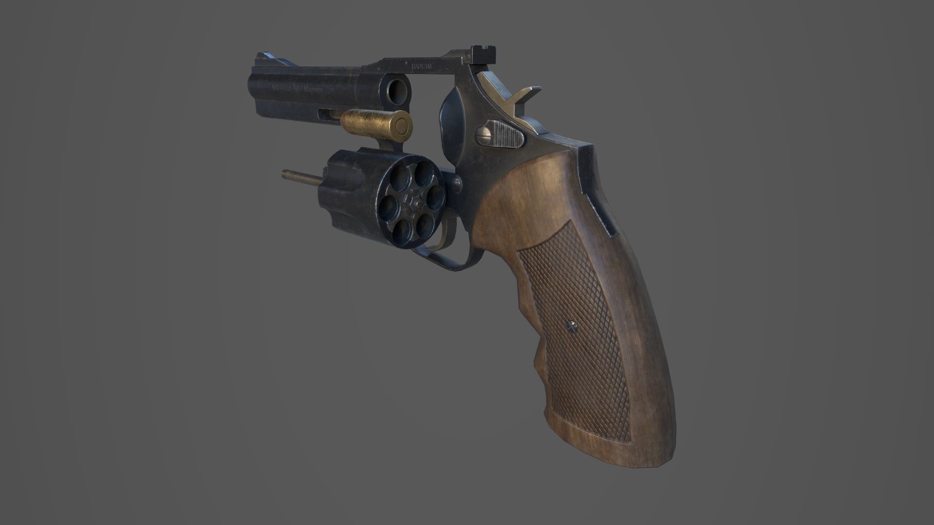 Manurhin MR73 Revolver Low-poly 3D model_6