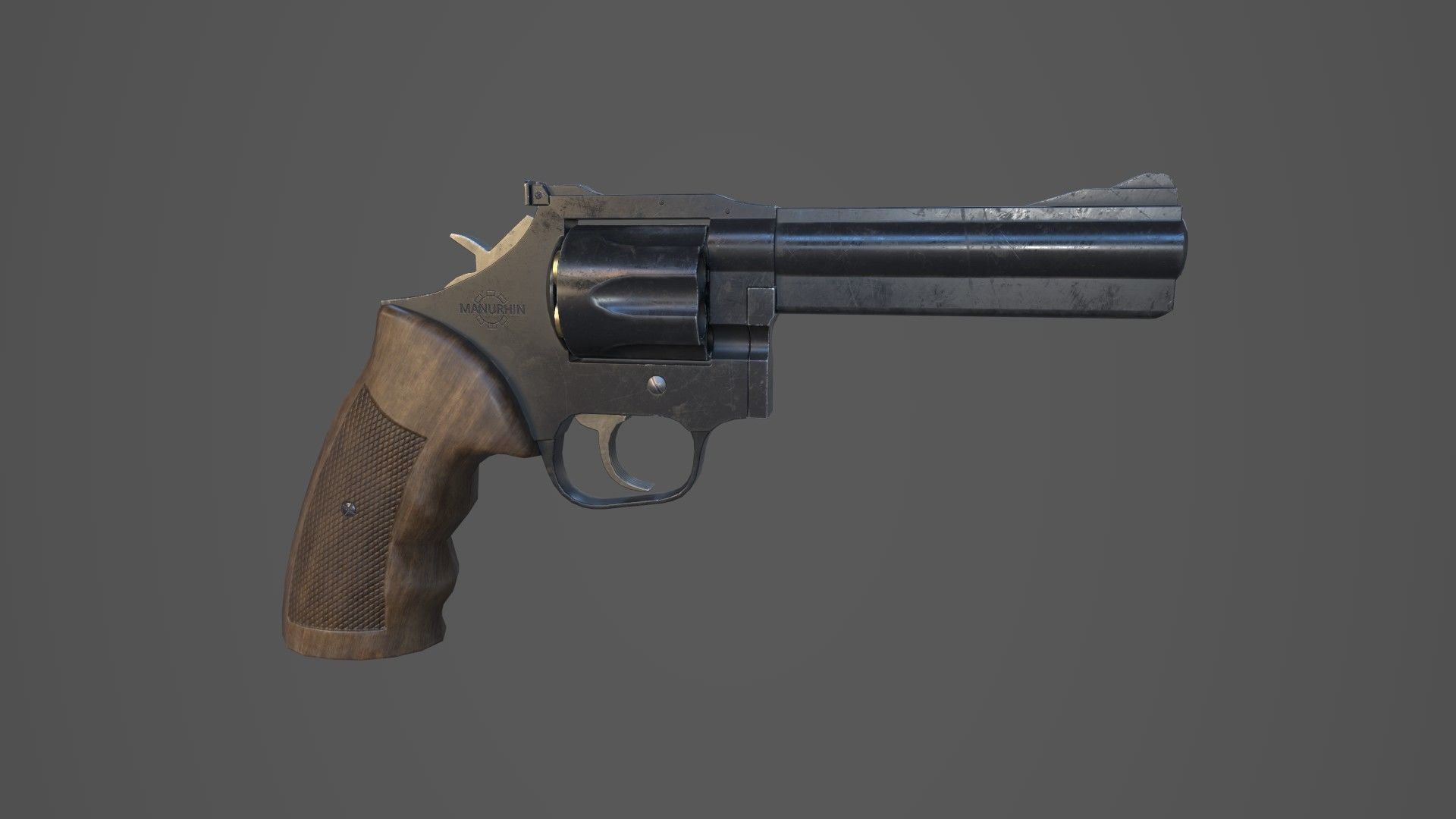 Manurhin MR73 Revolver Low-poly 3D model_4