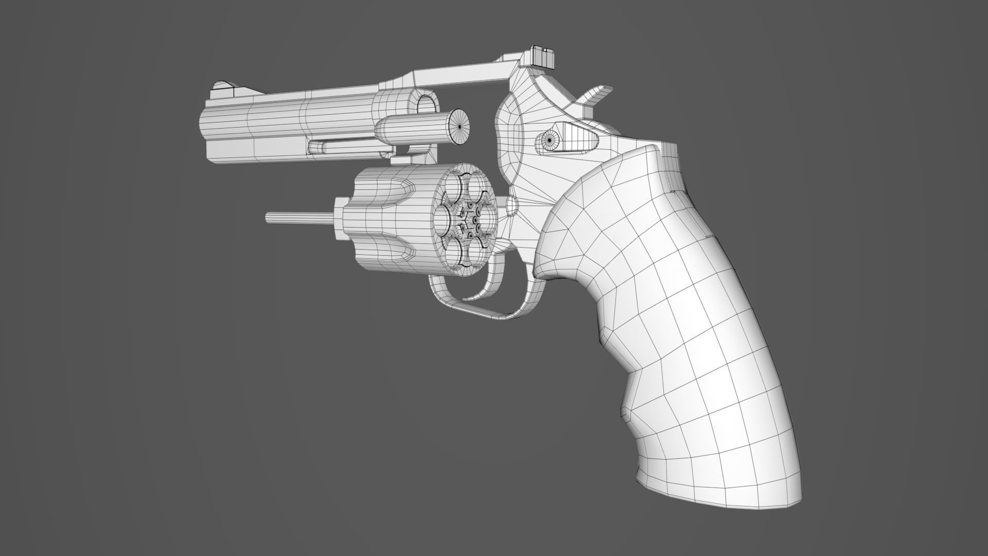 Manurhin MR73 Revolver Low-poly 3D model_8