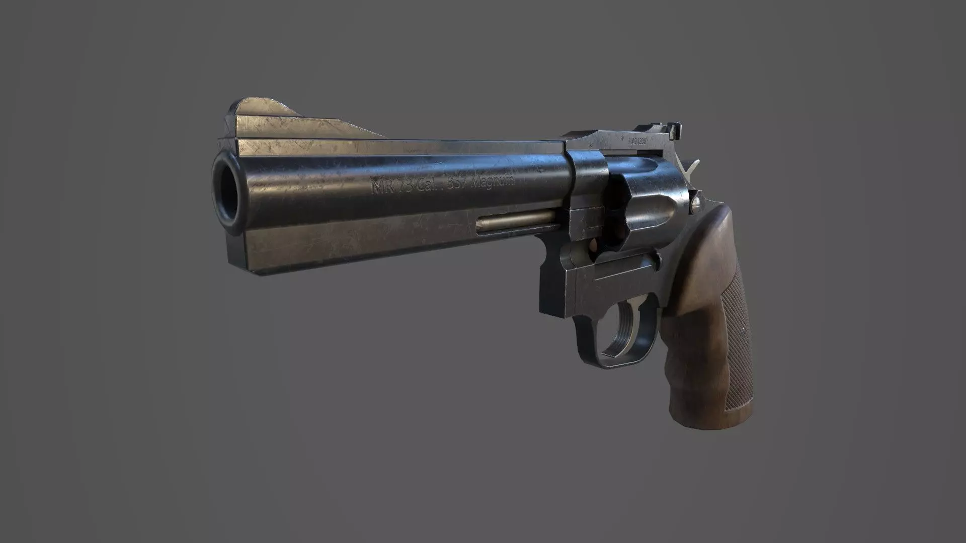 Manurhin MR73 Revolver Low-poly 3D model_0