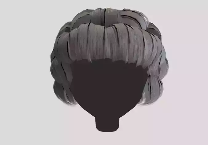 gray short curly hair