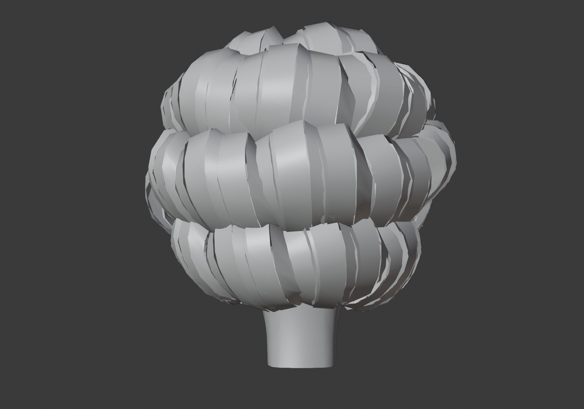 gray short curly hair Low-poly 3D model_11