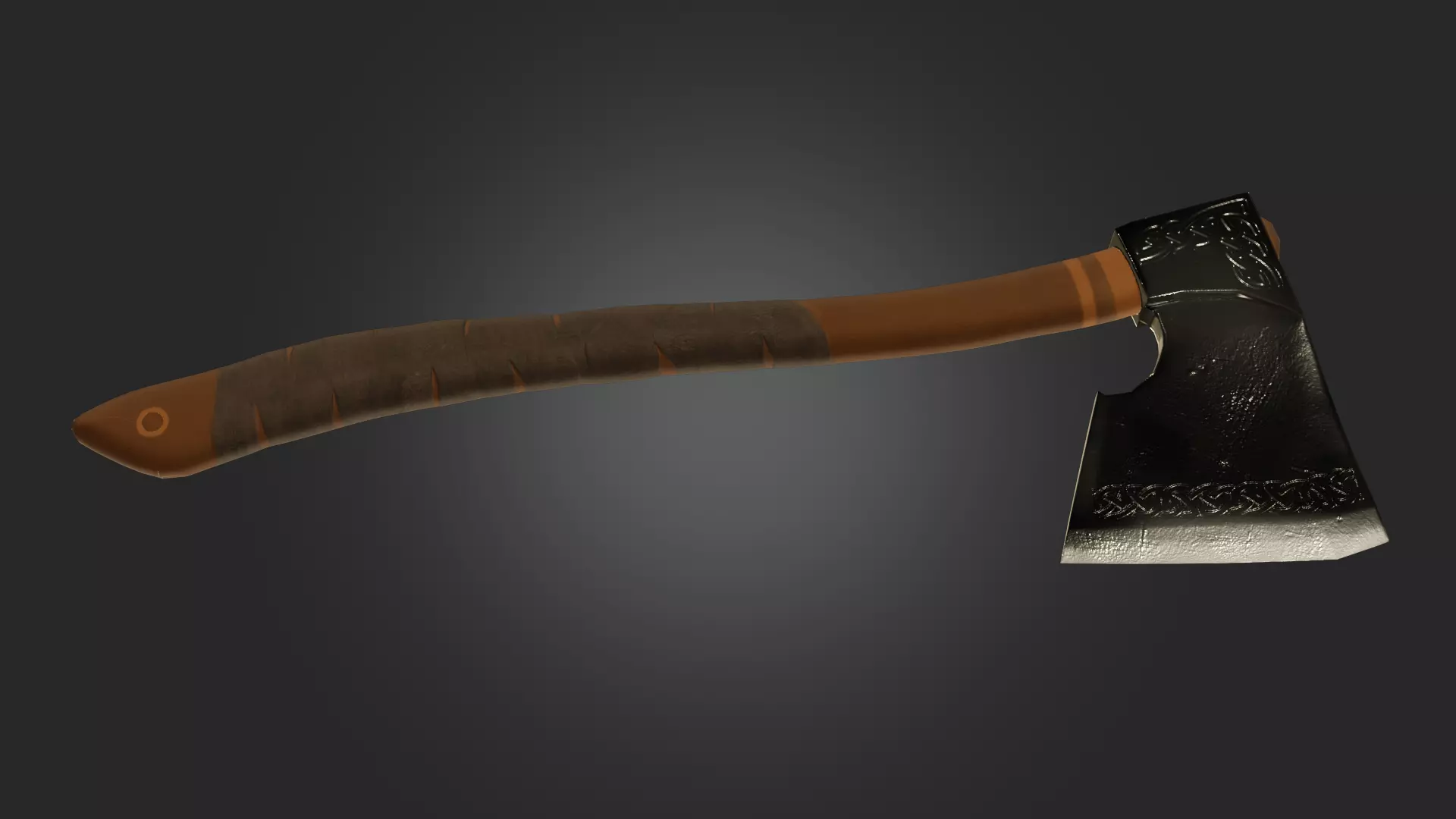 Axe military weapon PBR game readey Free low-poly 3D model
