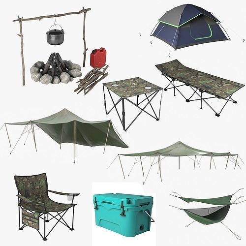 Camping Pack 3D Model Collection