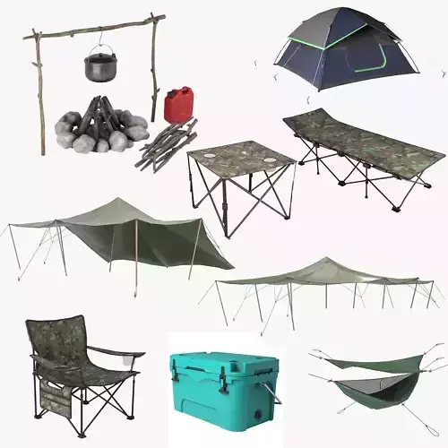 Camping Pack 3D Model Collection