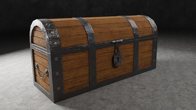 Medieval Chest Game Ready Low-poly 3D model