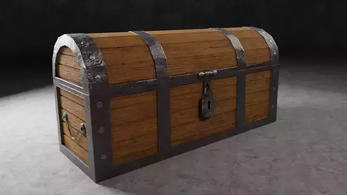 Medieval Chest Game Ready Low-poly 3D model