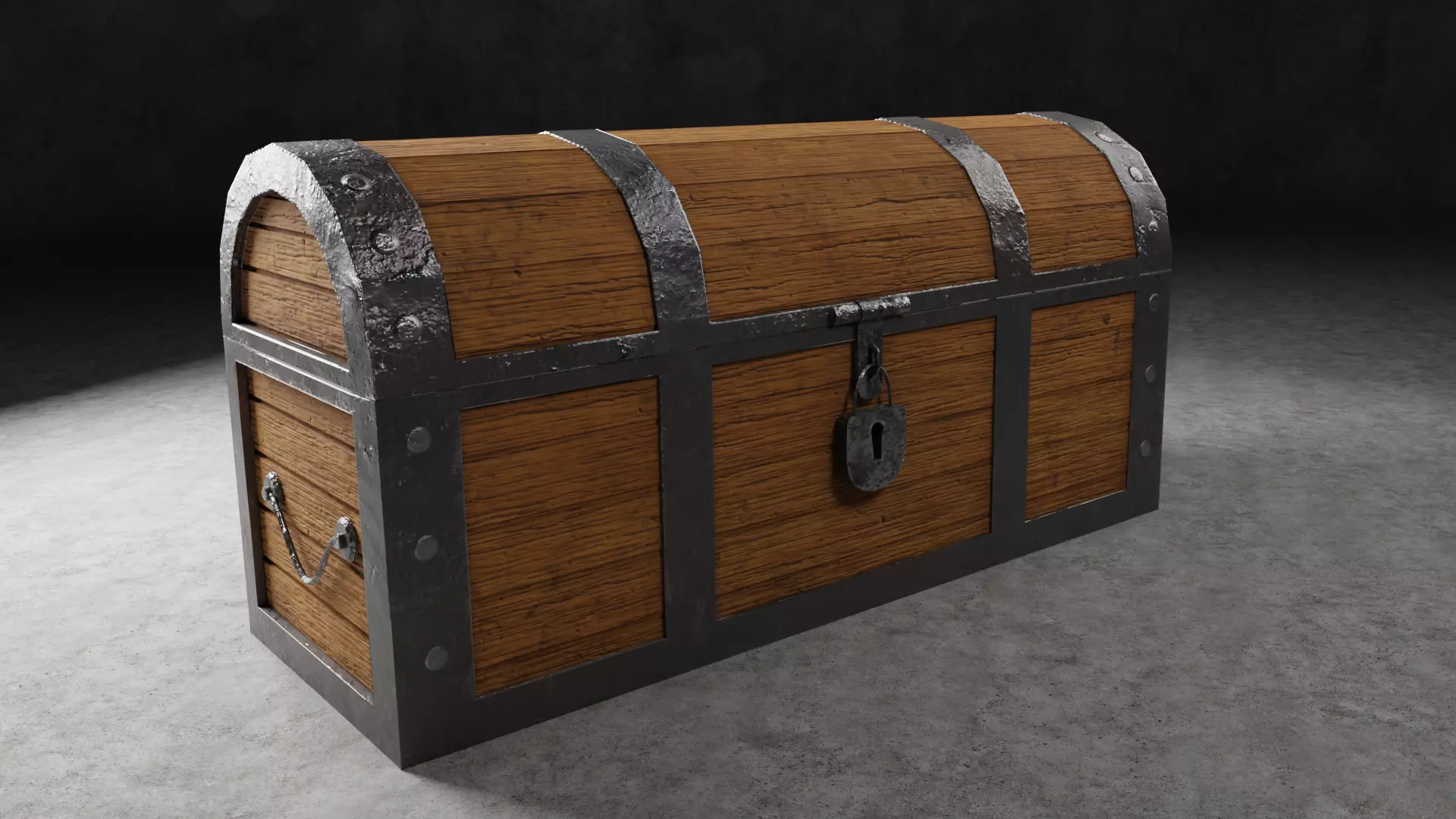 Medieval Chest Game Ready Low-poly 3D model_0