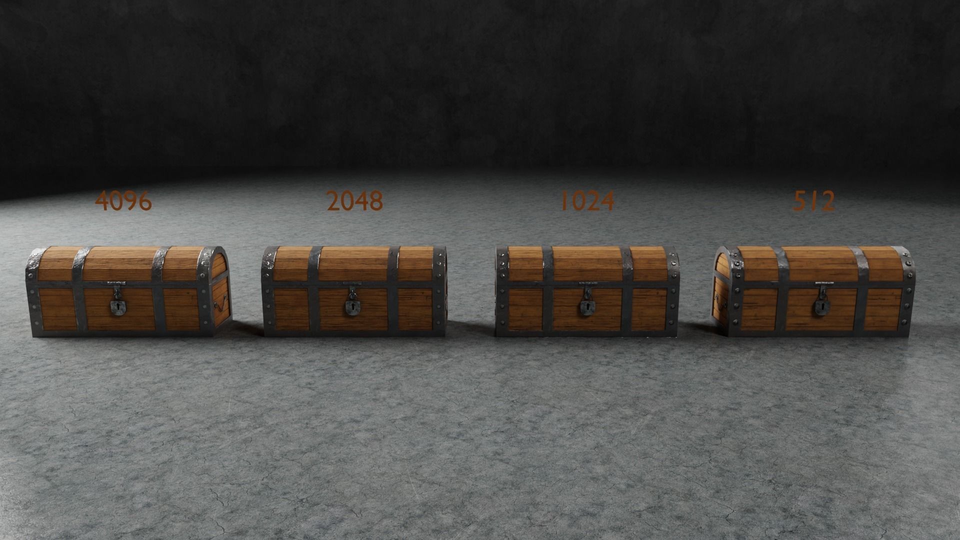 Medieval Chest Game Ready Low-poly 3D model_2