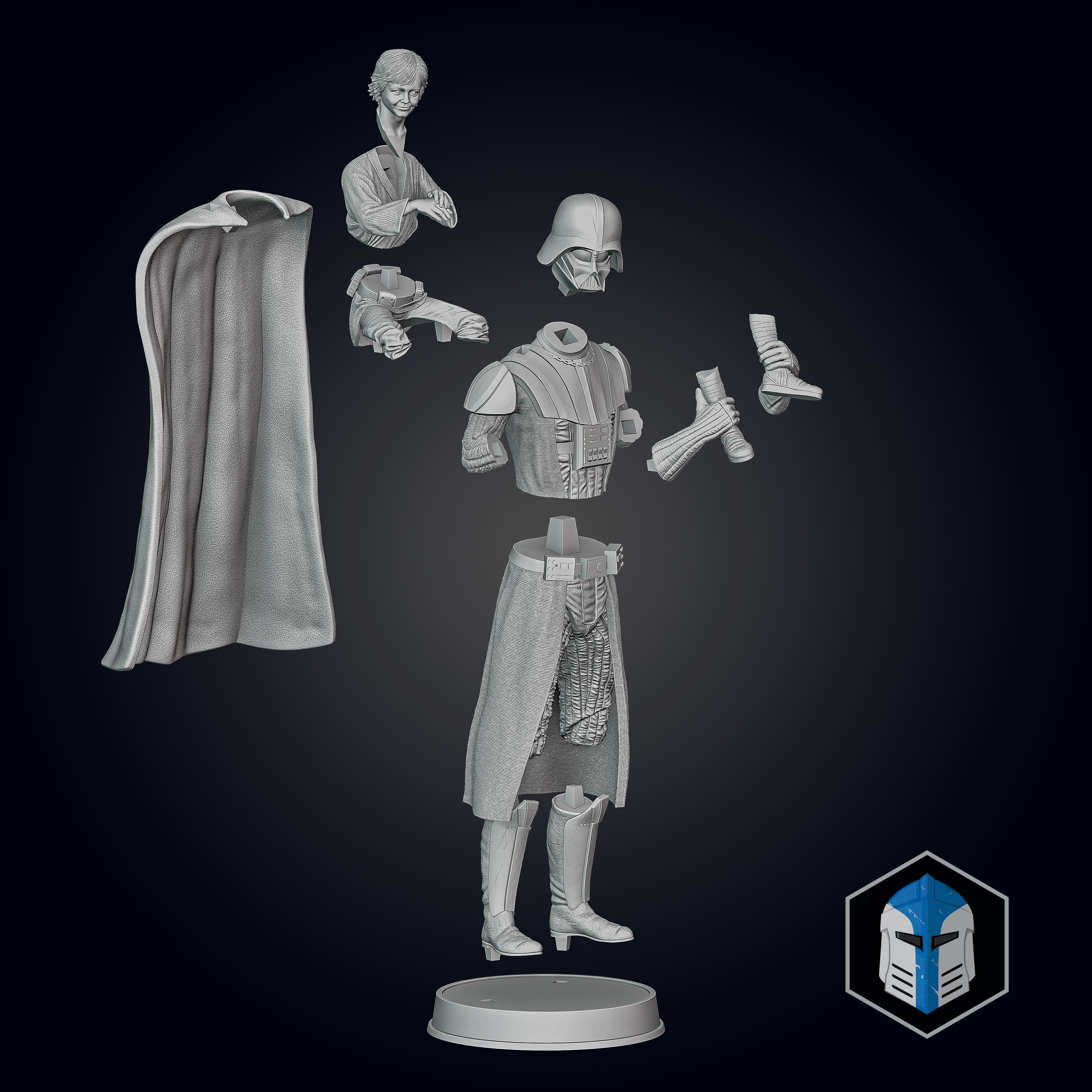 Darth Vader Figurine - Pose 7 3D print model_3
