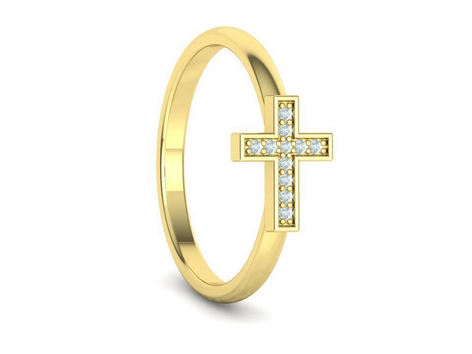 Diamond Cross Rings Two Types 3Dprint model Collection  _35