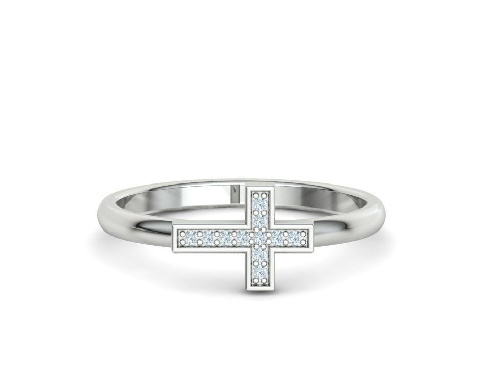 Diamond Cross Rings Two Types 3Dprint model Collection  _29