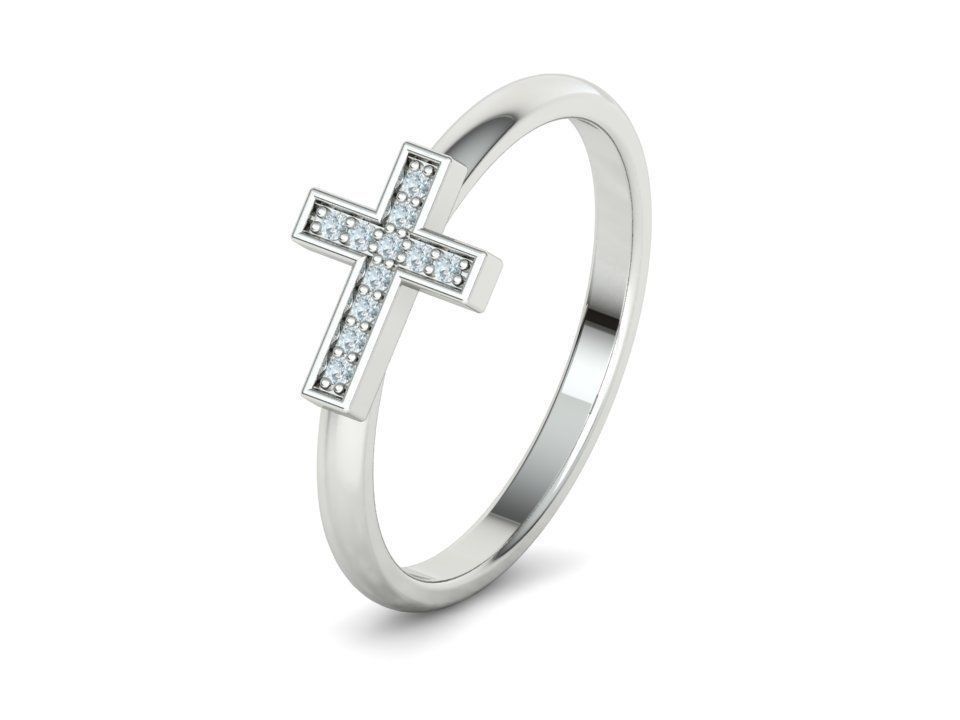 Diamond Cross Rings Two Types 3Dprint model Collection  _32