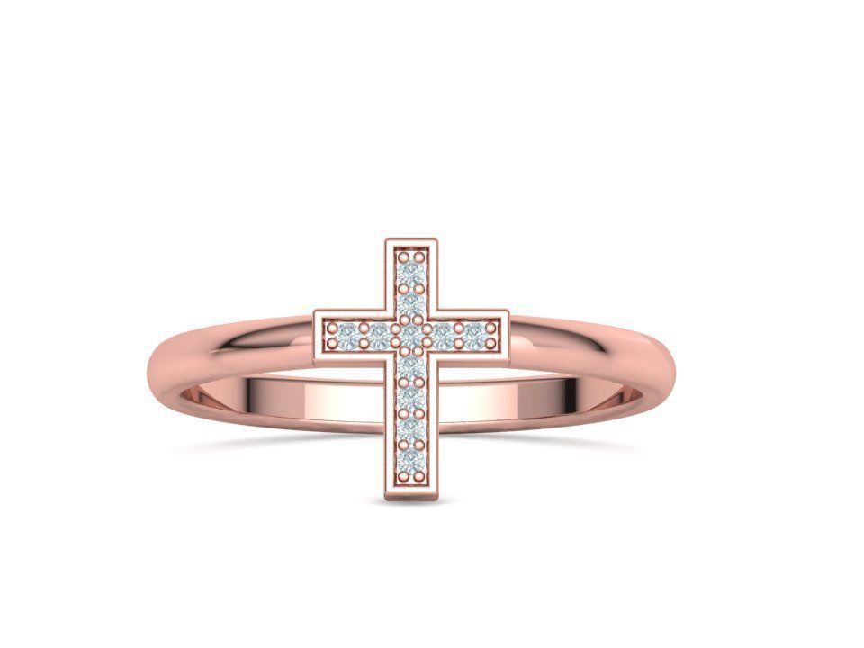 Diamond Cross Rings Two Types 3Dprint model Collection  _9