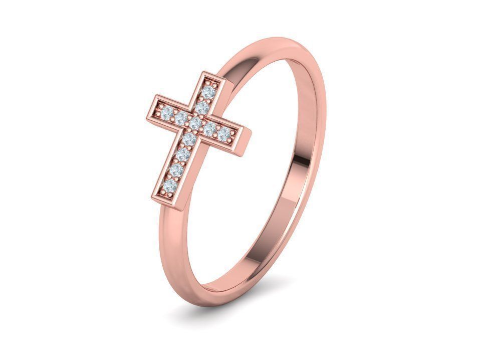 Diamond Cross Rings Two Types 3Dprint model Collection  _30
