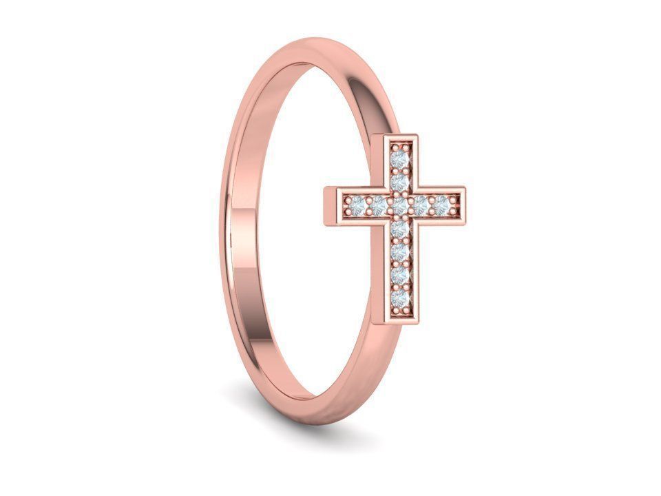 Diamond Cross Rings Two Types 3Dprint model Collection  _33