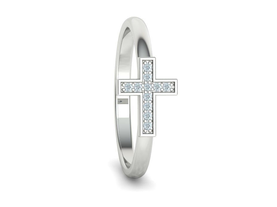 Diamond Cross Rings Two Types 3Dprint model Collection  _26