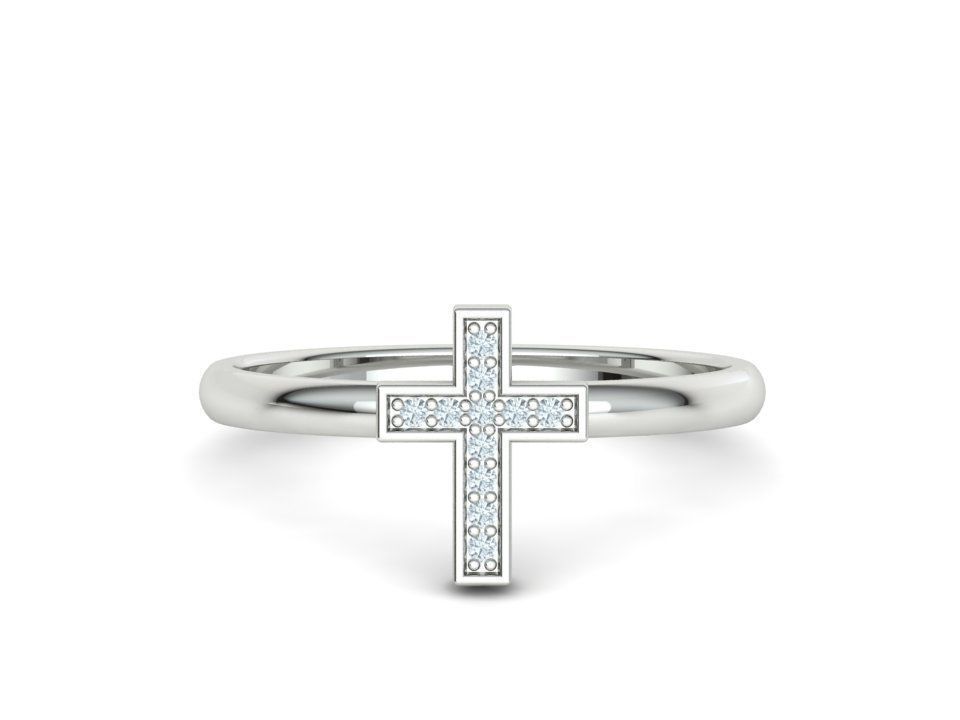 Diamond Cross Rings Two Types 3Dprint model Collection  _8