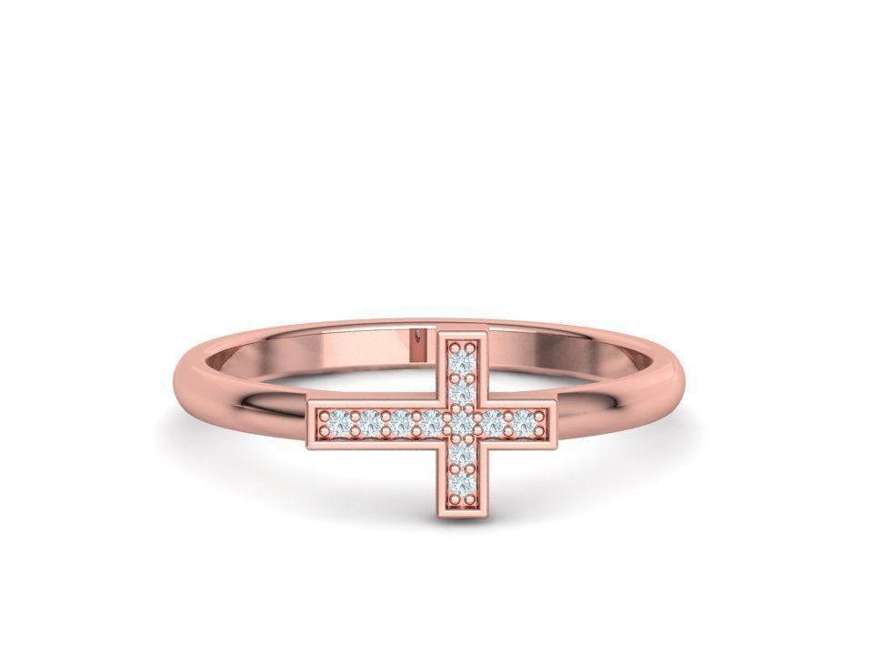 Diamond Cross Rings Two Types 3Dprint model Collection  _27