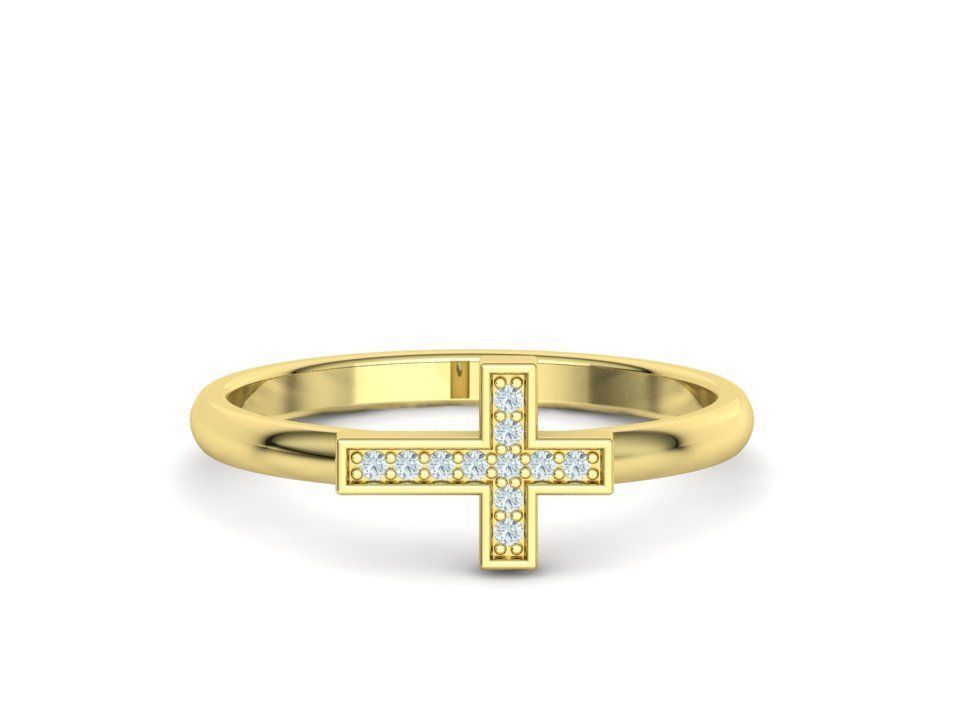 Diamond Cross Rings Two Types 3Dprint model Collection  _28