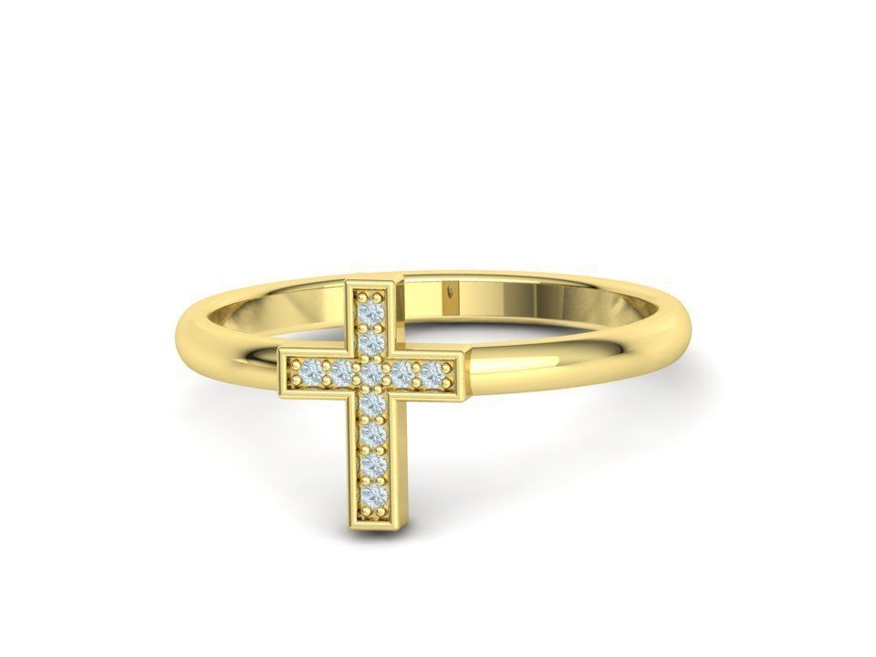 Diamond Cross Rings Two Types 3Dprint model Collection  _13