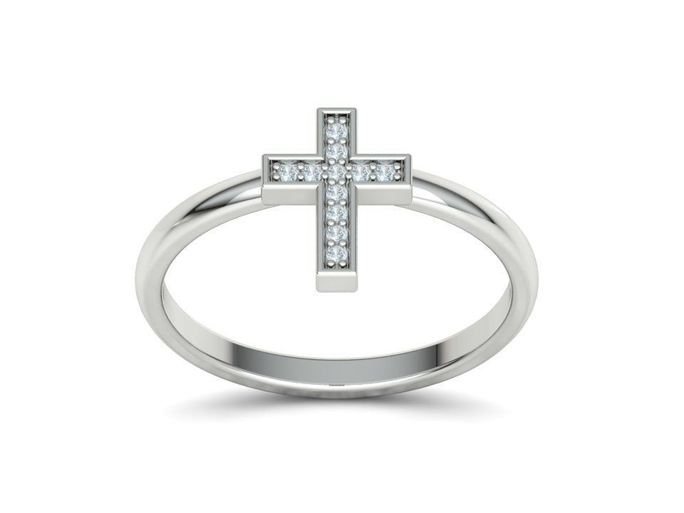 Diamond Cross Rings Two Types 3Dprint model Collection  _16