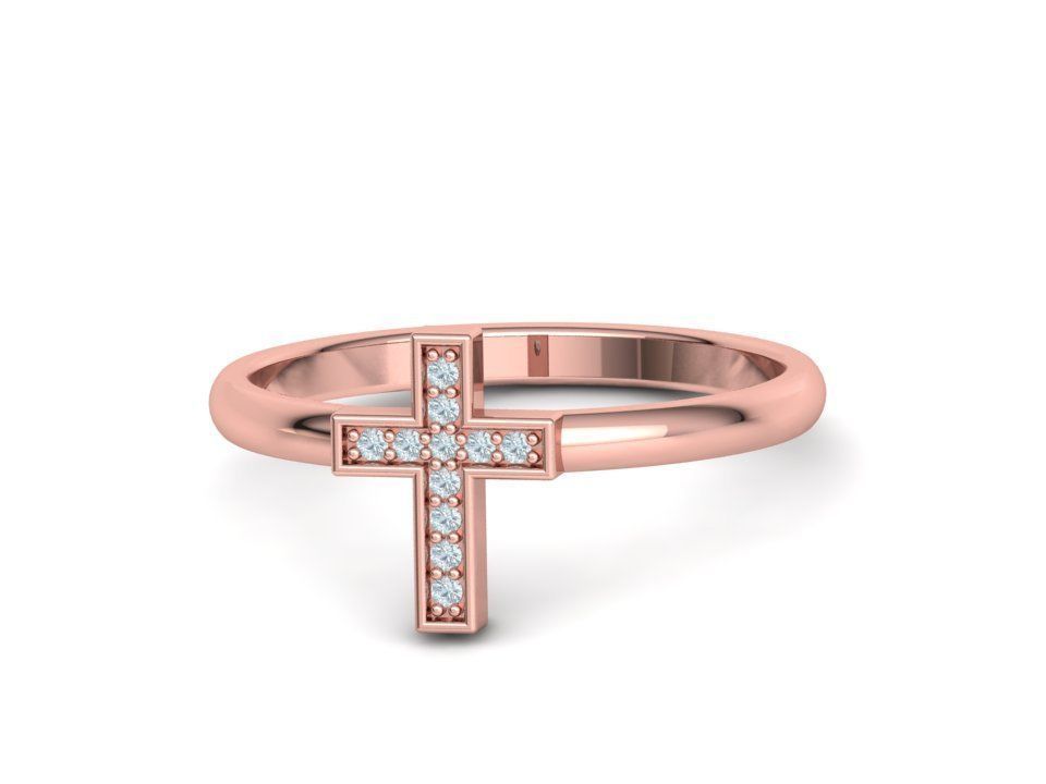 Diamond Cross Rings Two Types 3Dprint model Collection  _12