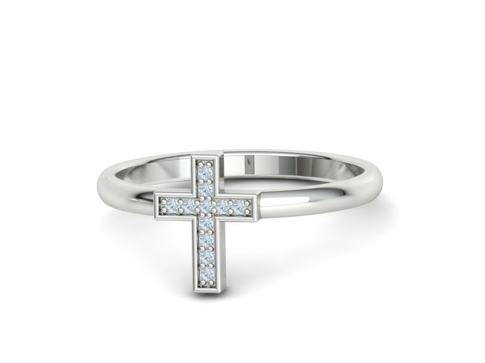 Diamond Cross Rings Two Types 3Dprint model Collection  _14