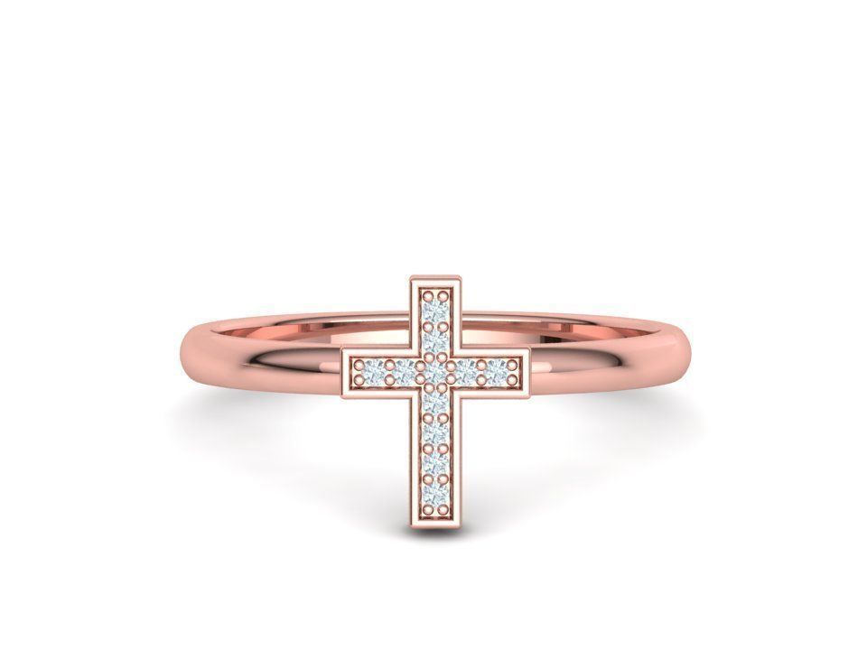Diamond Cross Rings Two Types 3Dprint model Collection  _6