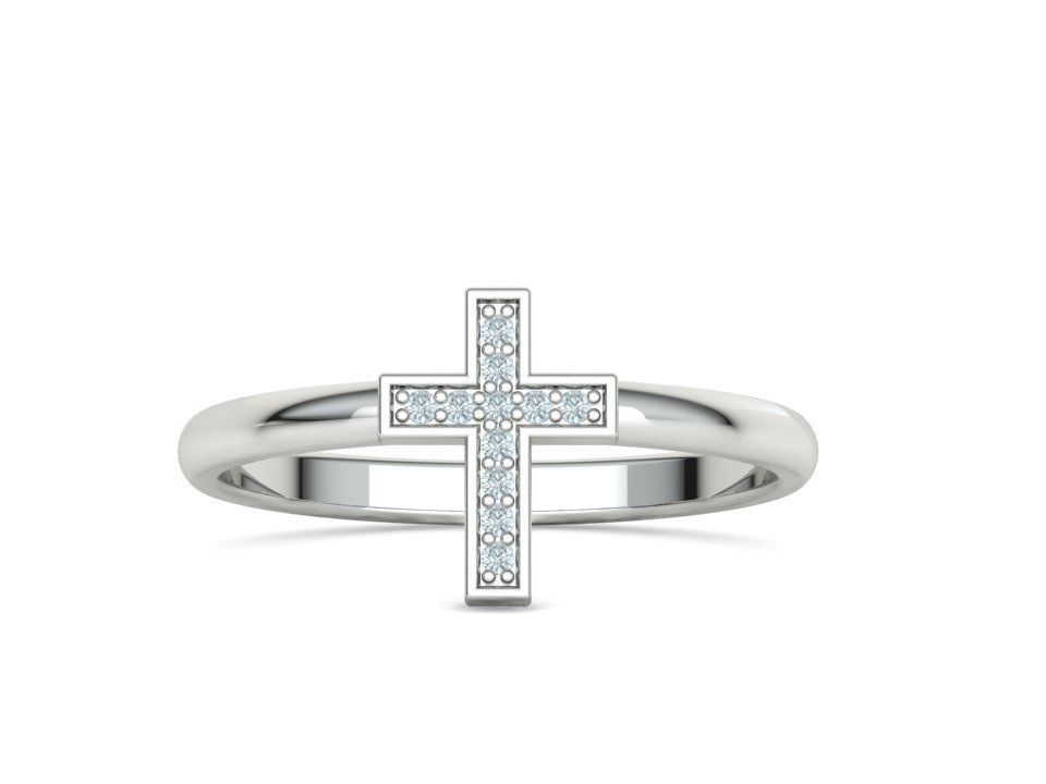 Diamond Cross Rings Two Types 3Dprint model Collection  _11