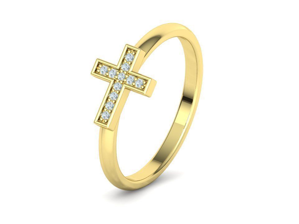 Diamond Cross Rings Two Types 3Dprint model Collection  _31