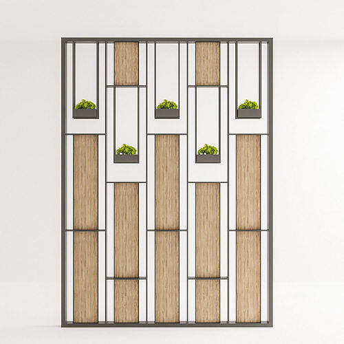 Wall Partition with Plant 3D model