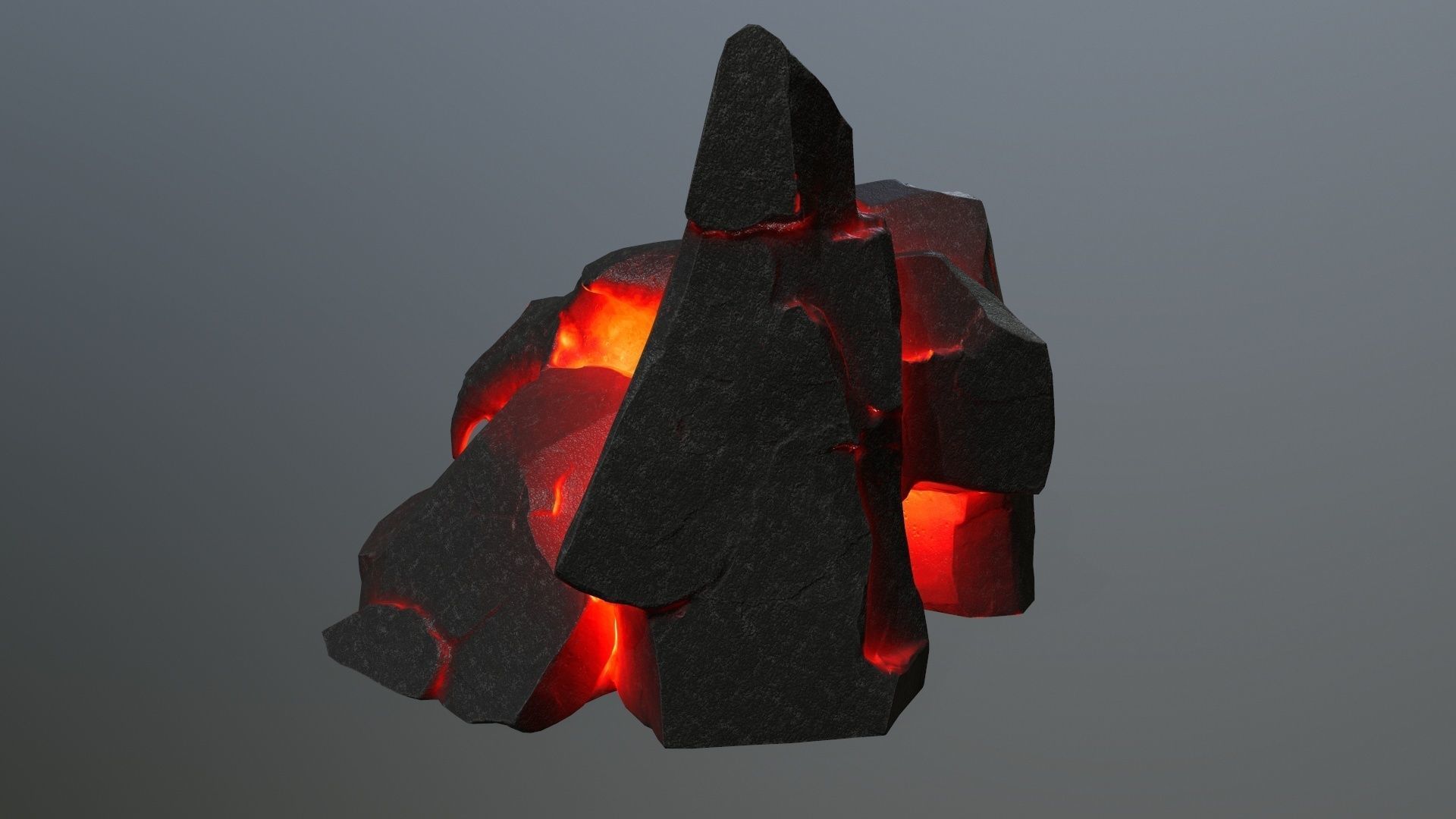 lava skull gate Low-poly 3D model_9